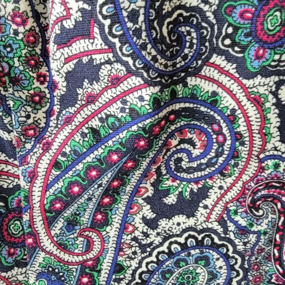 Talbots Womens Paisley Cap Sleeve Back Zip Lined Belted Dress size 12 - Picture 5 of 8